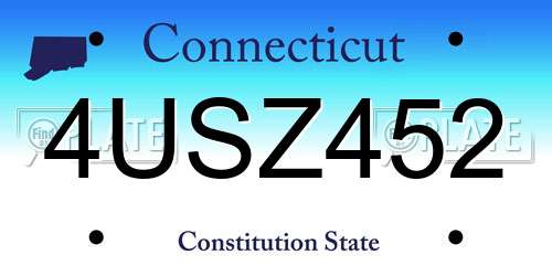 4USZ452 Connecticut License Plate