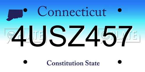 4USZ457 Connecticut License Plate