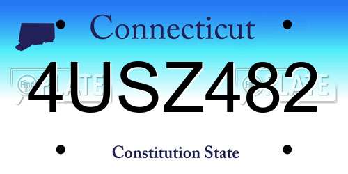 4USZ482 Connecticut License Plate