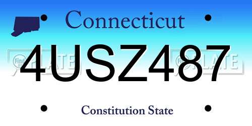 4USZ487 Connecticut License Plate