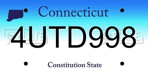 4UTD998 Connecticut License Plate