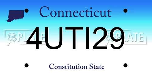 4UTI29 Connecticut License Plate