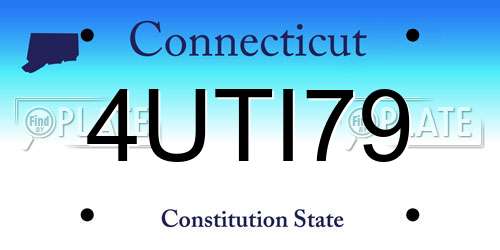 4UTI79 Connecticut License Plate