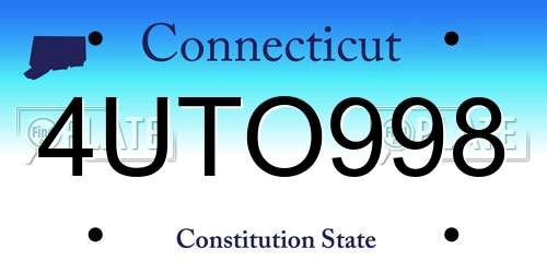 4UTO998 Connecticut License Plate