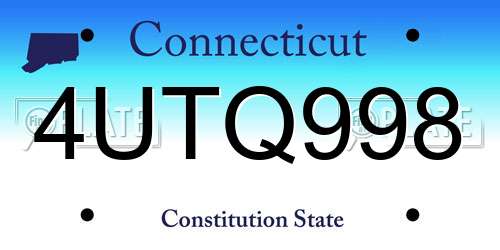 4UTQ998 Connecticut License Plate