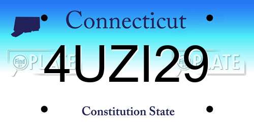 4UZI29 Connecticut License Plate