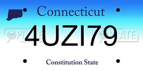 4UZI79 Connecticut License Plate