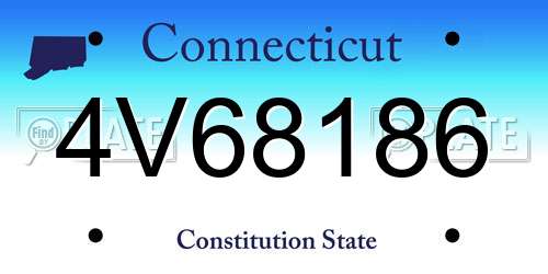 4V68186 Connecticut License Plate