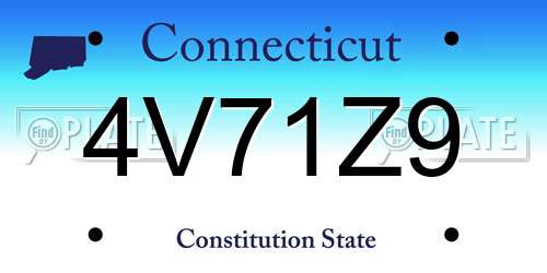 4V71Z9 Connecticut License Plate