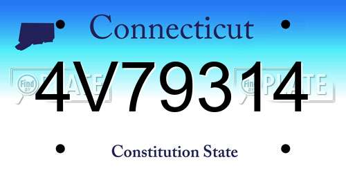 4V79314 Connecticut License Plate