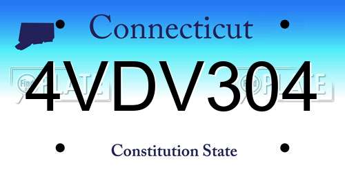4VDV304 Connecticut License Plate