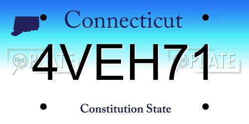 4VEH71 Connecticut License Plate