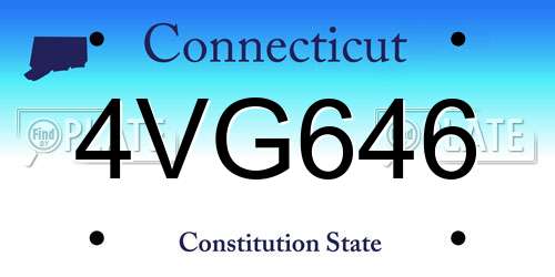 4VG646 Connecticut License Plate