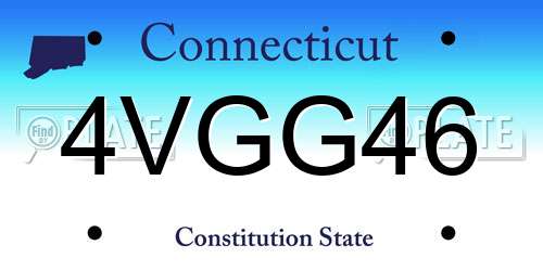 4VGG46 Connecticut License Plate