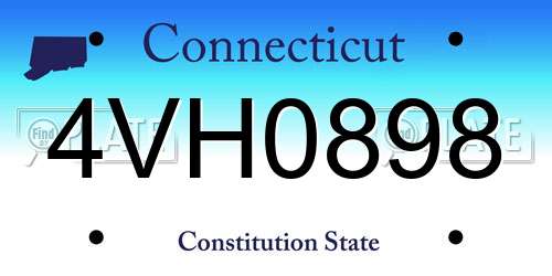 4VH0898 Connecticut License Plate