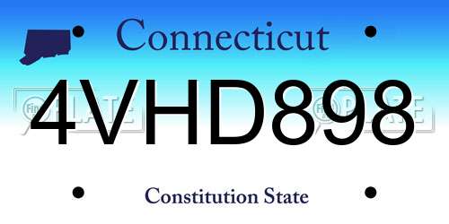 4VHD898 Connecticut License Plate