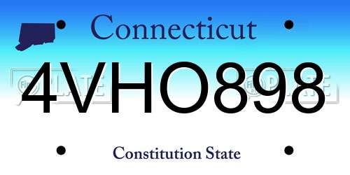 4VHO898 Connecticut License Plate