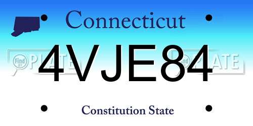 4VJE84 Connecticut License Plate