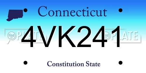 4VK241 Connecticut License Plate