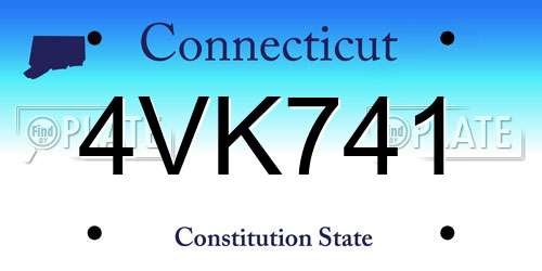 4VK741 Connecticut License Plate