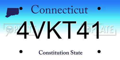 4VKT41 Connecticut License Plate