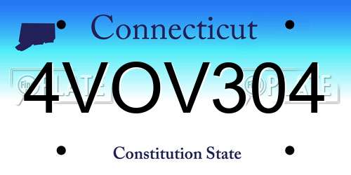 4VOV304 Connecticut License Plate