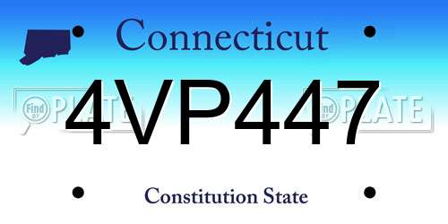 4VP447 Connecticut License Plate