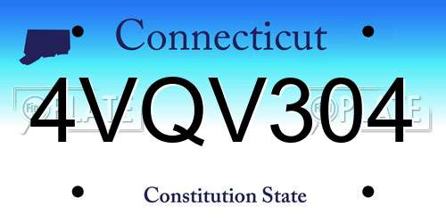 4VQV304 Connecticut License Plate