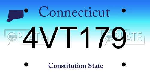 4VT179 Connecticut License Plate