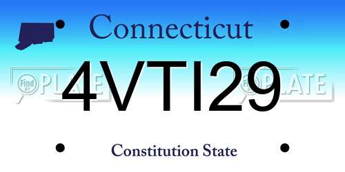 4VTI29 Connecticut License Plate