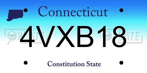 4VXB18 Connecticut License Plate