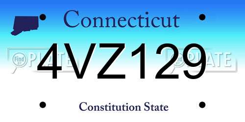 4VZ129 Connecticut License Plate
