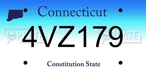 4VZ179 Connecticut License Plate