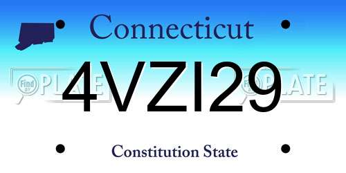 4VZI29 Connecticut License Plate