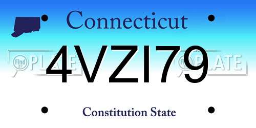 4VZI79 Connecticut License Plate