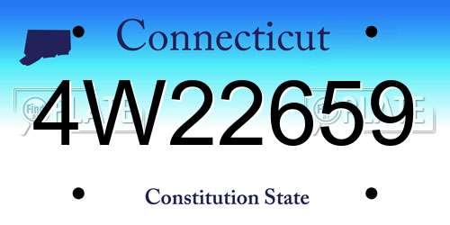 4W22659 Connecticut License Plate