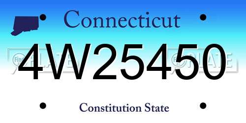 4W25450 Connecticut License Plate