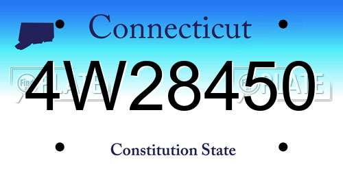 4W28450 Connecticut License Plate