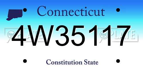 4W35117 Connecticut License Plate