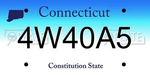 4W40A5 Connecticut License Plate