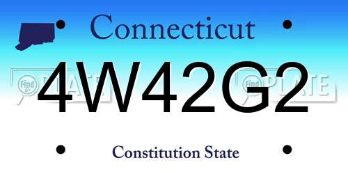 4W42G2 Connecticut License Plate