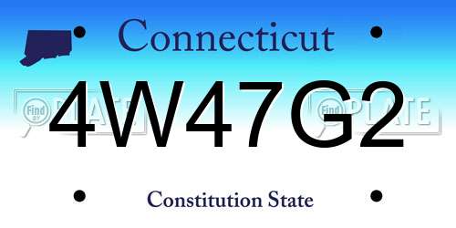 4W47G2 Connecticut License Plate