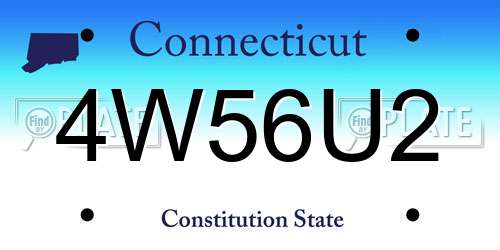 4W56U2 Connecticut License Plate