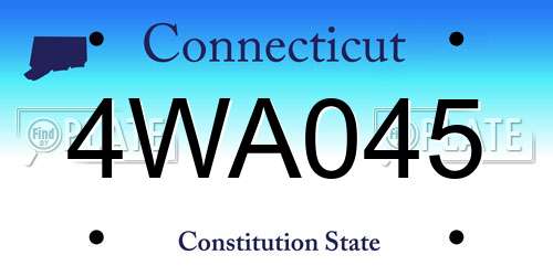 4WA045 Connecticut License Plate