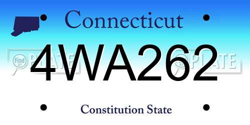 4WA262 Connecticut License Plate