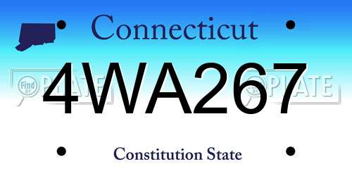 4WA267 Connecticut License Plate