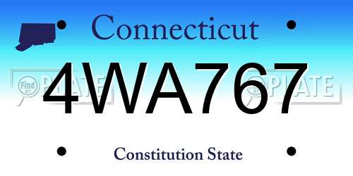 4WA767 Connecticut License Plate