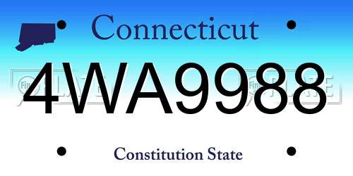 4WA9988 Connecticut License Plate