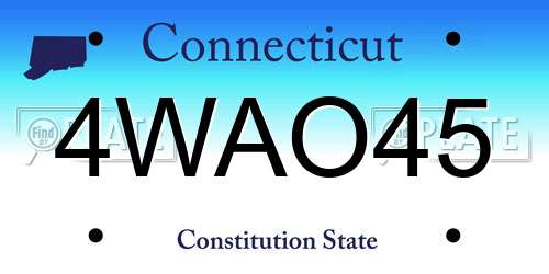 4WAO45 Connecticut License Plate