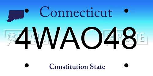4WAO48 Connecticut License Plate